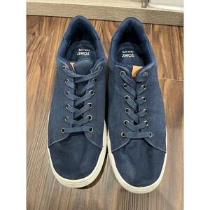 TOMS Travel Lite 2.0 Sneaker Men's Navy Blue Canvas Lace Up Shoe Size 9.5